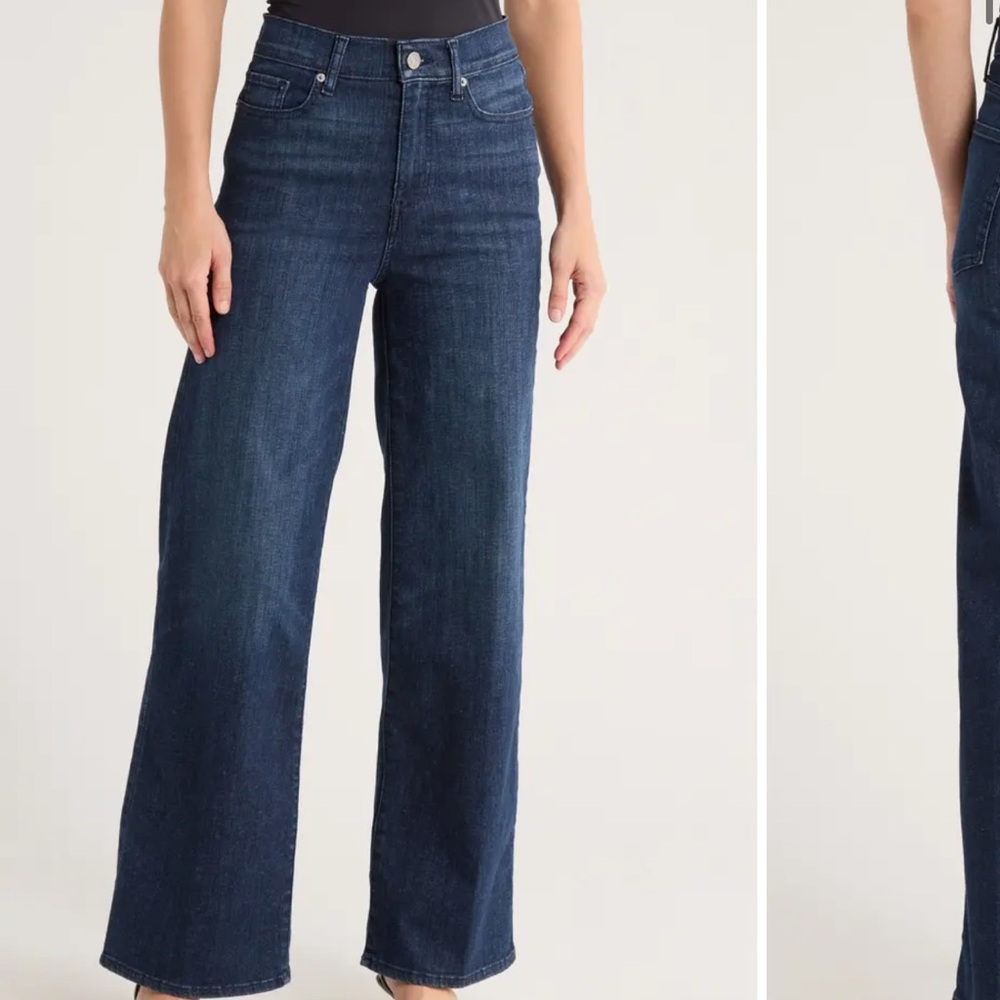 Frame Denim Navy Wide Leg Jeans